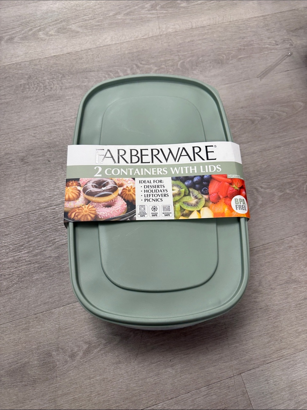 Farberware Sage Green Meal Prep Food Storage Set - 2 Pack